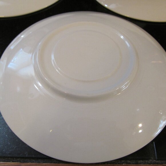 5 Vintage MCM Salem North Star Atomic Starburst Saucers Turquoise & Tan 1960s - Picture 12 of 16